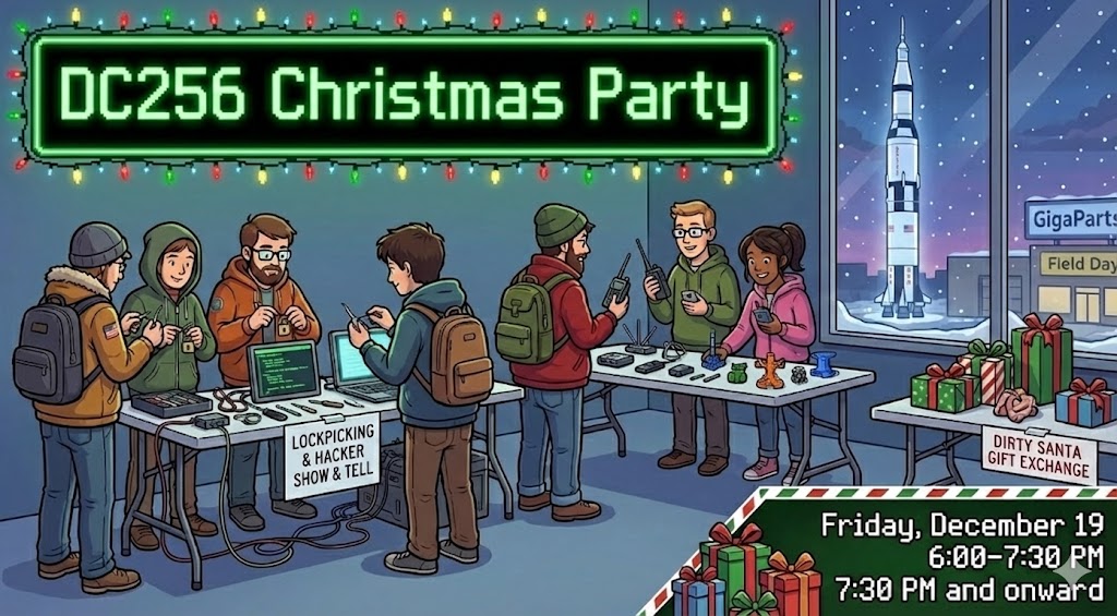 Flyer for DC256 Christmas Party 2025