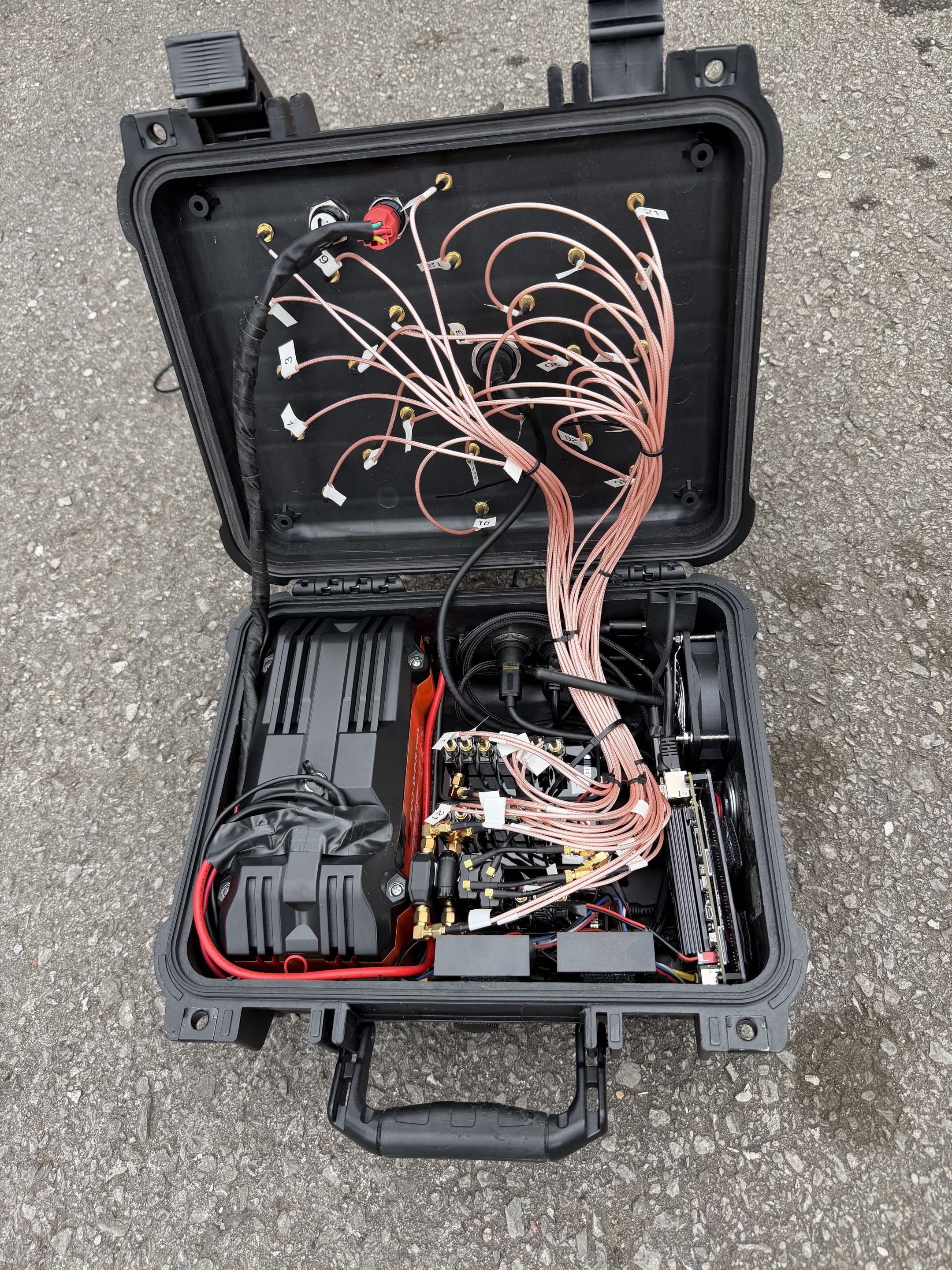 Wardriving rig pelican case open